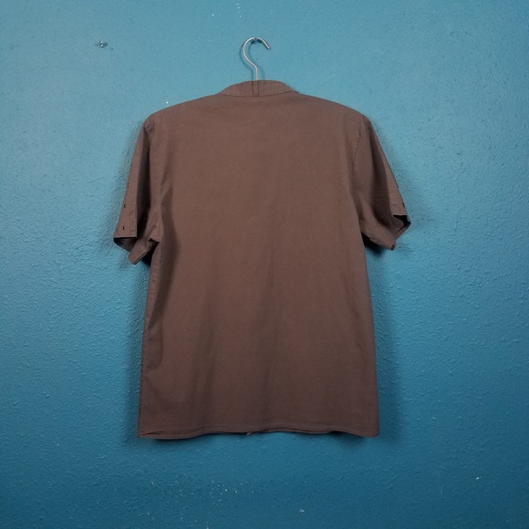 Vintage Mens banded collar short sleeve shi - Picture 4 of 7